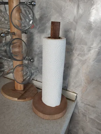 پایه رول دستمال کاغذی آرونی چوب طرح روستیک مدل SHOKA