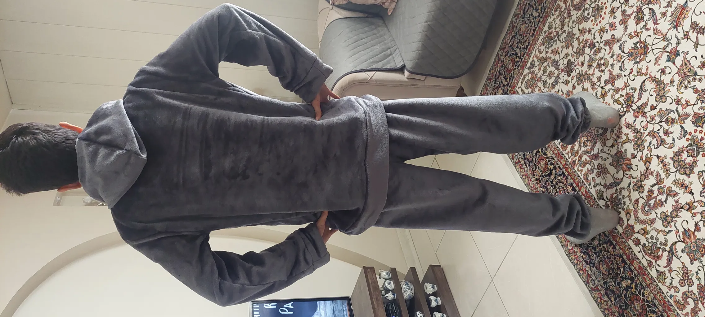 ست هودی و شلوار مردانه مدل تدی طرح G BAG