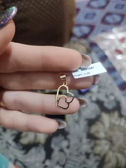 آویز گردنبند طلا 18 عیار زنانه مایا ماهک مدل MM1481 طرح دو قلب