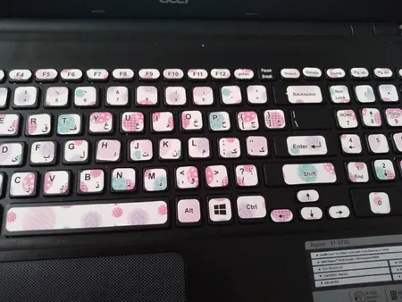 برچسب کیبورد طرح آب‌نبات کد 5 با حروف فارسی