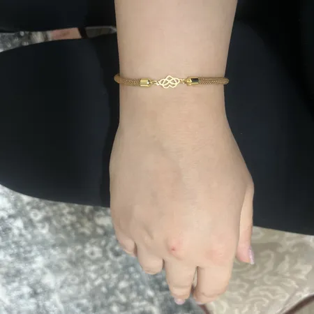 دستبند طلا 18 عیار زنانه مدل قلب و بی نهايت