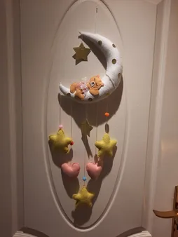 آویز تزئینی اتاق کودک مدل ماه و ستاره کد Q01