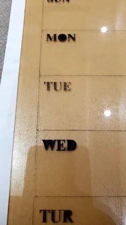 تخته وایت برد مدل پلنر هفتگی سایز 20×30 سانتی متر