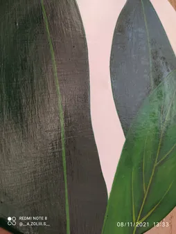 بشقاب دیوارکوب سفالی طرح برگ کد D97-A مجموعه 4 عددی