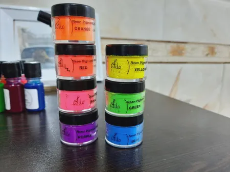 پودر رنگ رزین اپوکسی فیلو مدل بلک لایت حجم 10 میلی لیتر بسته 7 عددی