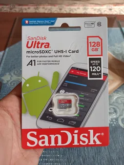 کارت حافظه microSDXC سن دیسک مدل Ultra A1 کلاس 10 استاندارد UHS-I سرعت 120MBps ظرفیت 128 گیگابایت