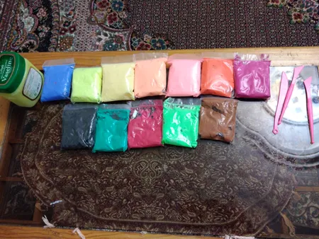 خمیر و ابزار مجسمه سازی مجسمه سازی کد‌ 007 بسته 12 عددی به همراه ابزار