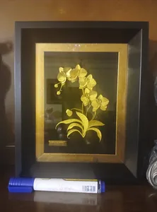 تجریه خرید تابلو طلا کوب مارک گلد طرح گل ارکیده کد TF150