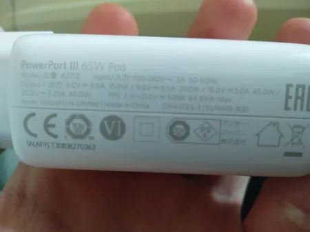 شارژر دیواری انکر مدل POWERPORT III 65W A2712