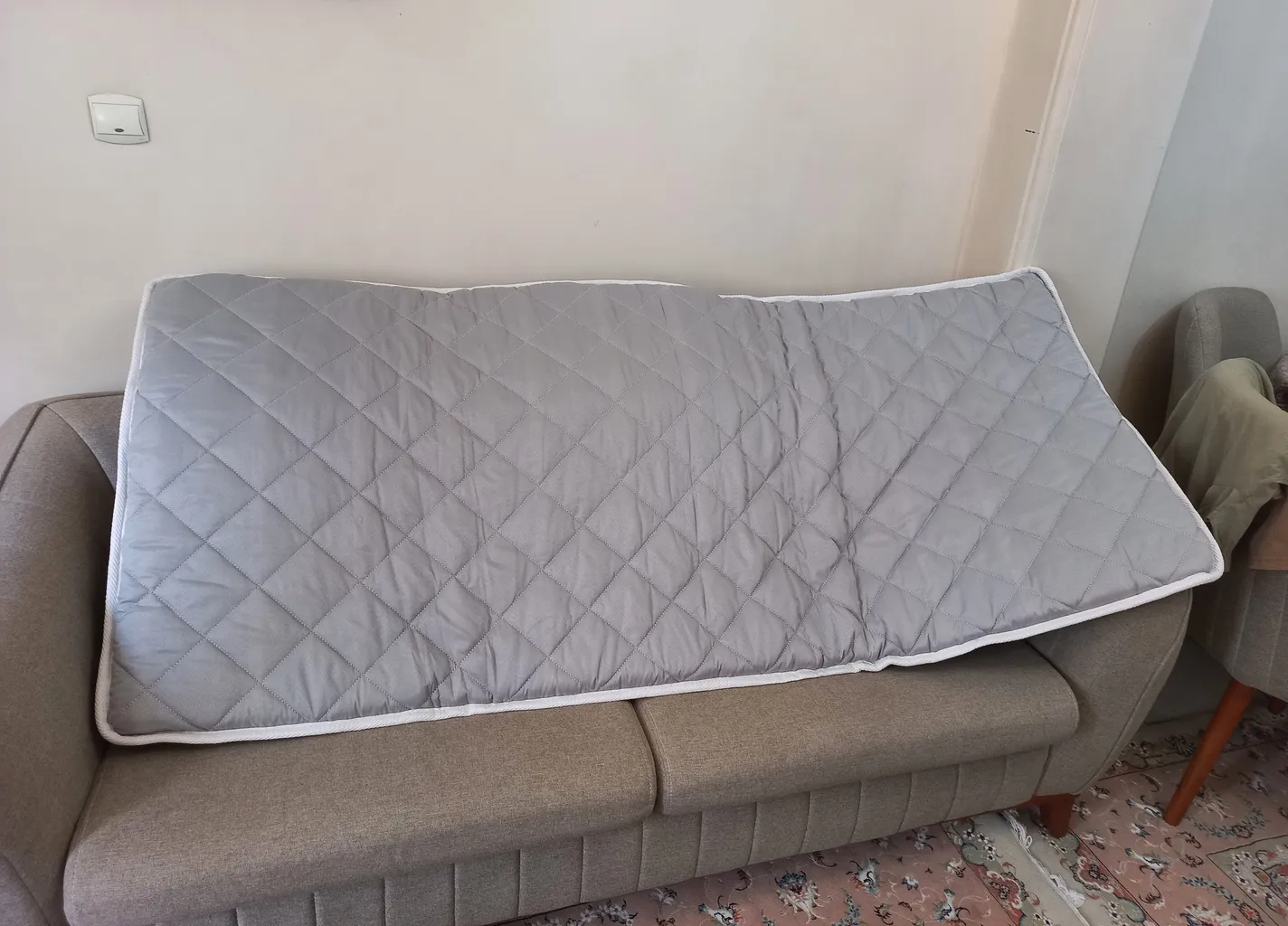 تشک مهمان میقان مدل پشمی  ارگانیک سایز 90x190 سانتی‌متر