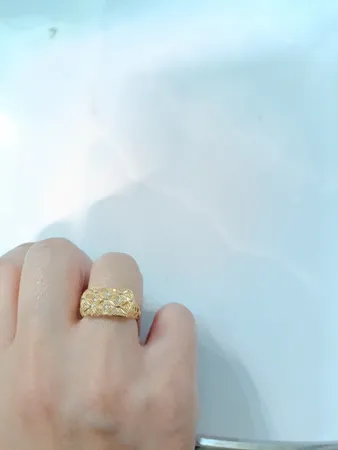 انگشتر طلا 18 عیار زنانه طلای مستجابی مدل آوا کد 3 سایز 55