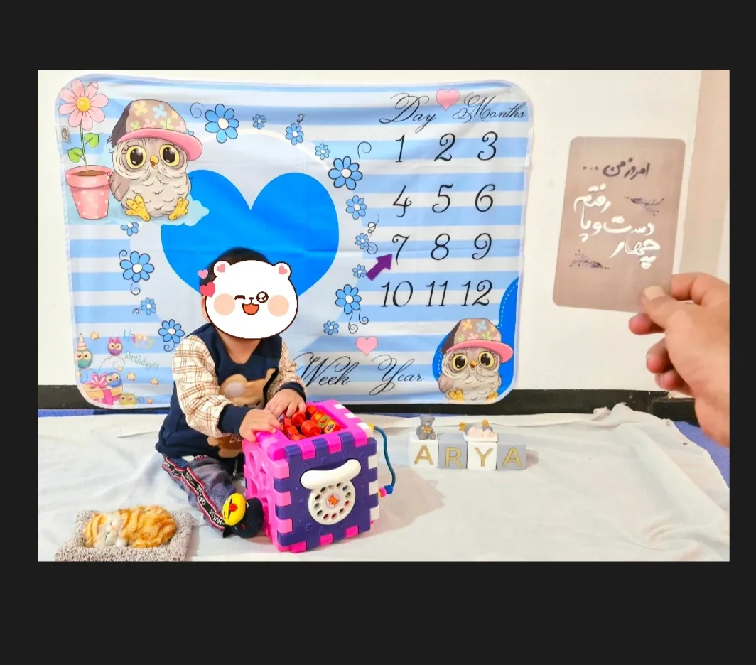 زیرانداز عکاسی ماهگرد کودک هزاردستان طرح جغد مدل MAH101