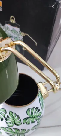 ست کتری و قوری هوم لند طرح برگ سبز مدل 03