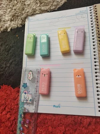 ماژیک علامت گذار مدل قاب دار طرح خرس کد 01  بسته 6 عددی