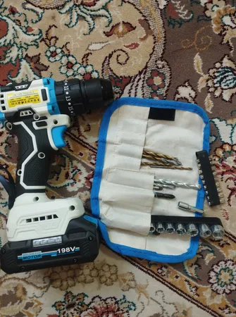 مجموعه 40 عددی دریل پیچ گوشتی شارژی چکشی 10 میلیمتری 198 ولت جاب مدل JB-198 POWER X