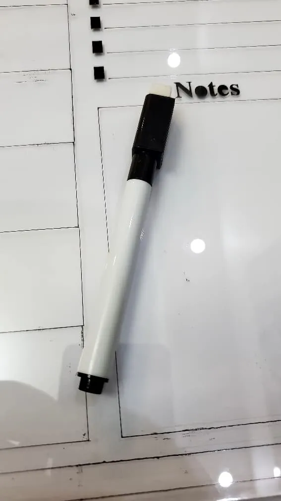 تخته وایت برد مدل پلنر هفتگی سایز 30x20 سانتی متر به همراه ماژیک