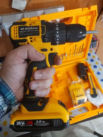 مجموعه 27 عددی دریل پیچگوشتی شارژی صنعتی چکشی نئو پاور کد 36v براشلس