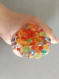 توپ بازی ضد استرس مدل Gel Bullets White Mesh Squish Ball