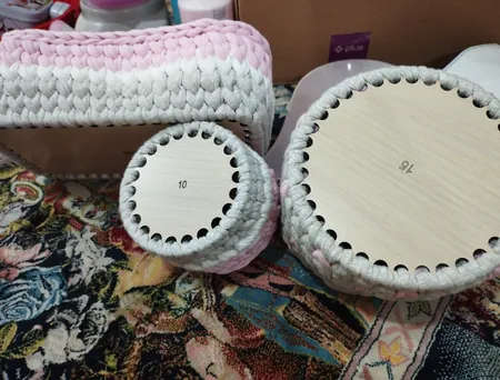 سبد قلاب بافی تریکو مدل کودک مجموعه 3 عددی