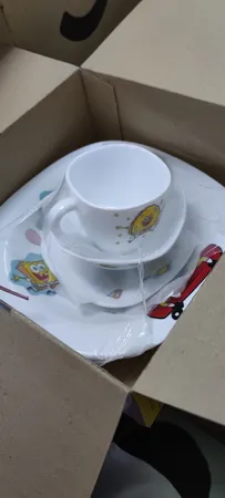 سرویس غذاخوری 5 پارچه کودک پارس اوپال طرح Sponge Bob