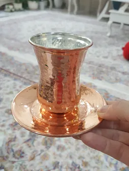 ست استکان و نعلبکی مسی مس زنجان کد 004