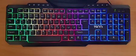 کیبورد تسکو مدل TK 8019، سوئیچ ممبران، Full-size، نورپردازی LED RGB