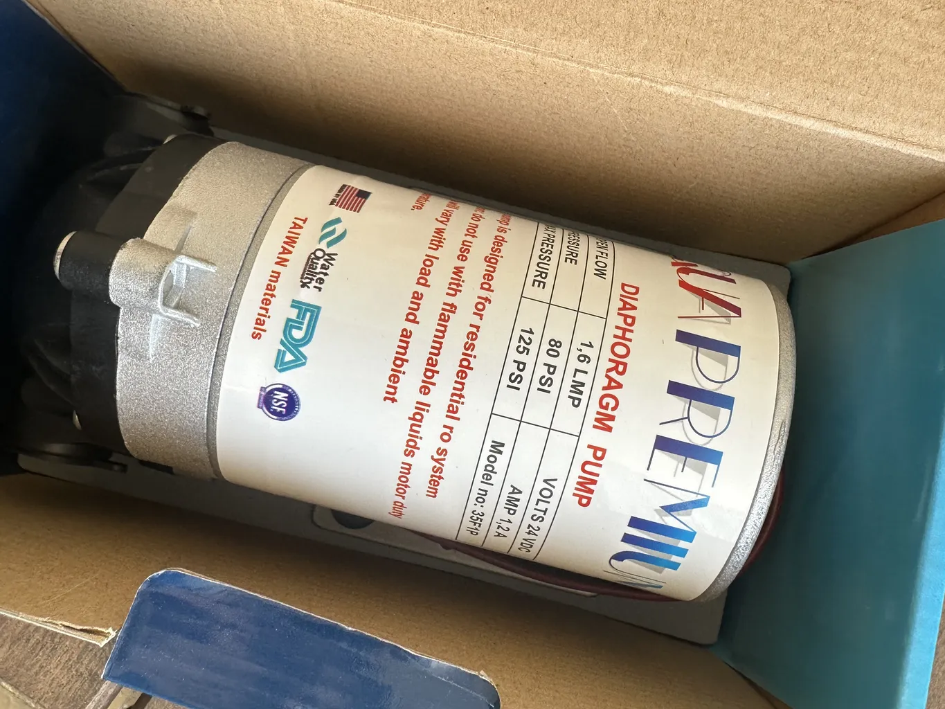 پمپ دستگاه تصفیه آب آکواپرمیوم مدل 35F1P