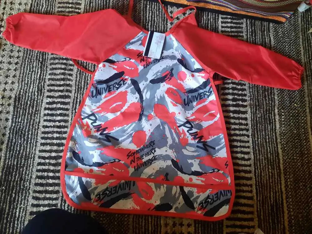 پیش بند نوزادی مدل آستین دار کاسه دار کد F2