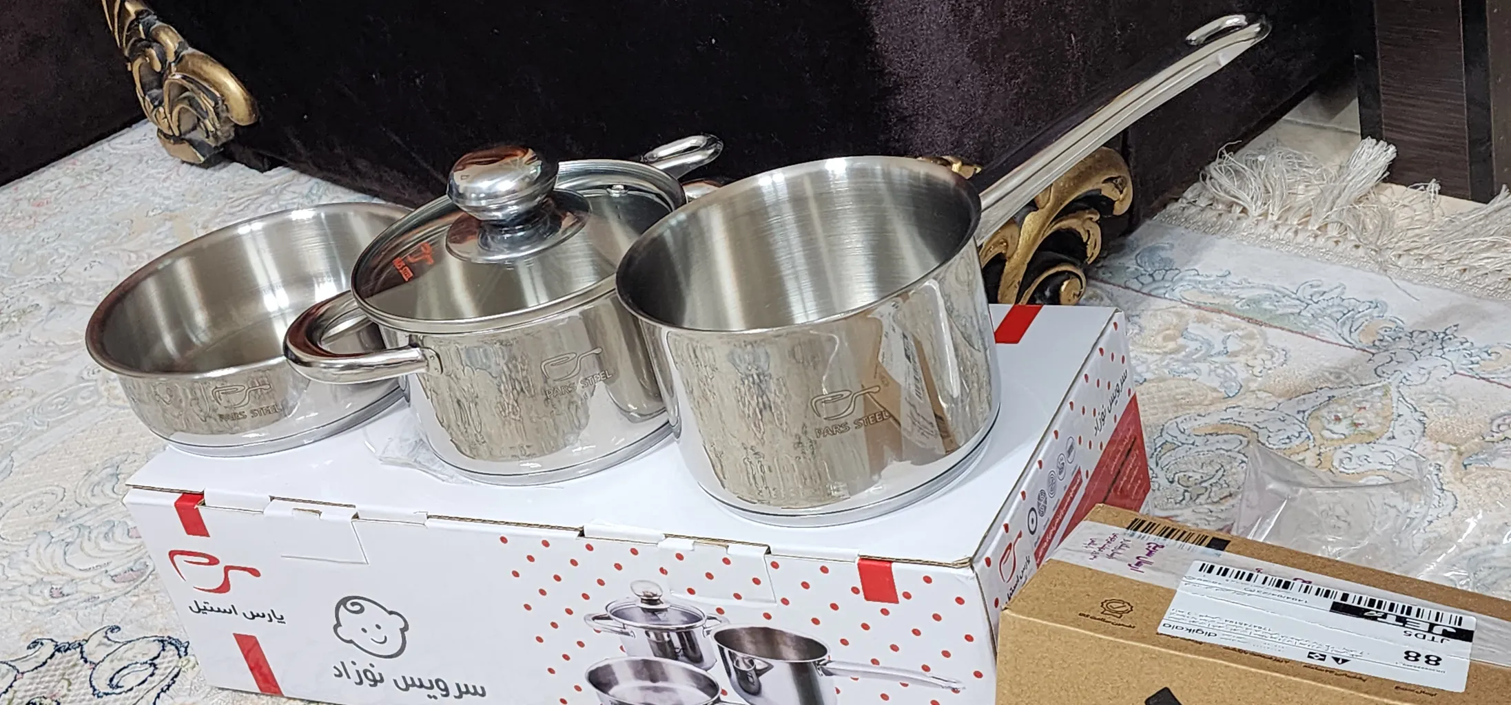 ست ظرف غذای کودک پارس استیل مدل Metal Handle