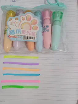 ماژیک علامت گذار مدل پنجه گربه بسته 6 عددی