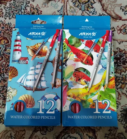 مداد آبرنگی 12 رنگ آریا طرح قایق کد 3084