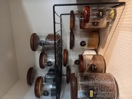 برچسب طرح برگ مدل ادویه و حبوبات آشپرخانه کد 22 بسته 48 عددی