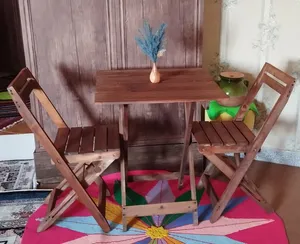 تجریه خرید میز و صندلی ناهاخوری 2 نفره مدل تاشو چوبی