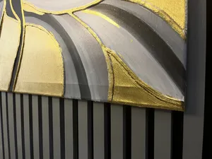 تجریه خرید تابلو نقاشی ورق طلا طرح گل دکوراتیو کد 740