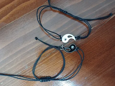 دستبند مدل دوستی یین و یانگ کارما بسته 2 عددی