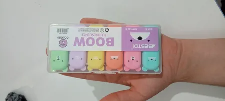 ماژیک علامت گذار مدل قاب دار طرح خرس کد 01  بسته 6 عددی