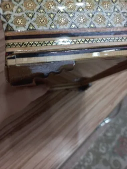 جعبه دستمال کاغذی خاتم کاری مدل نقاشی اسلیمی کشویی