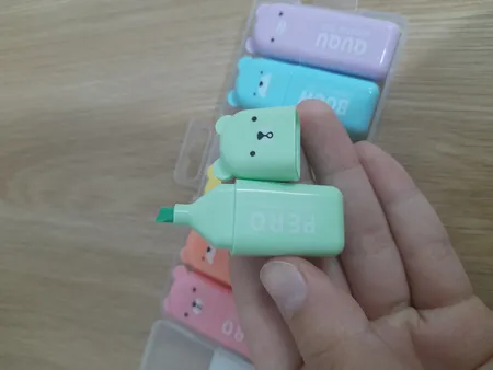 ماژیک علامت گذار مدل قاب دار طرح خرس کد 01  بسته 6 عددی