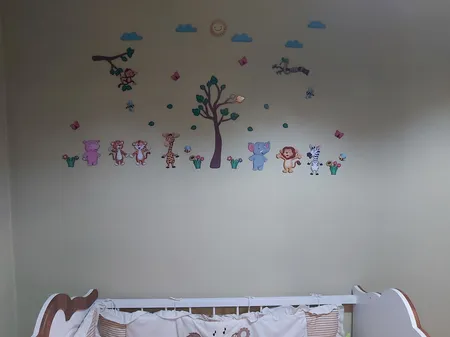 استیکر باروچین مدل حیوانات در جنگل