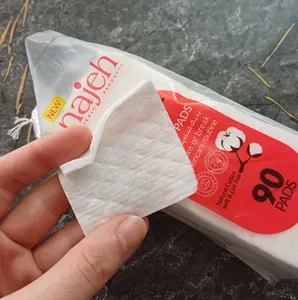 تجریه خرید پد پاک کننده آرایش صورت ناژه مدل پنبه‌ای کد 02 بسته 90 عددی