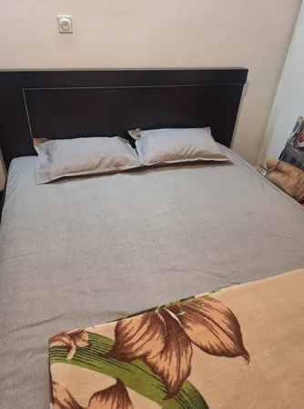 ملحفه مترینو طرح کتان دو نفره سایز 160*200 سانتی متر