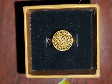 انگشتر طلا 18 عیار زنانه طلای مستجابی مدل گرد آوا کد 1 سایز 54