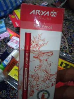مداد قرمز آریا کد 3002 بسته 6 عددی