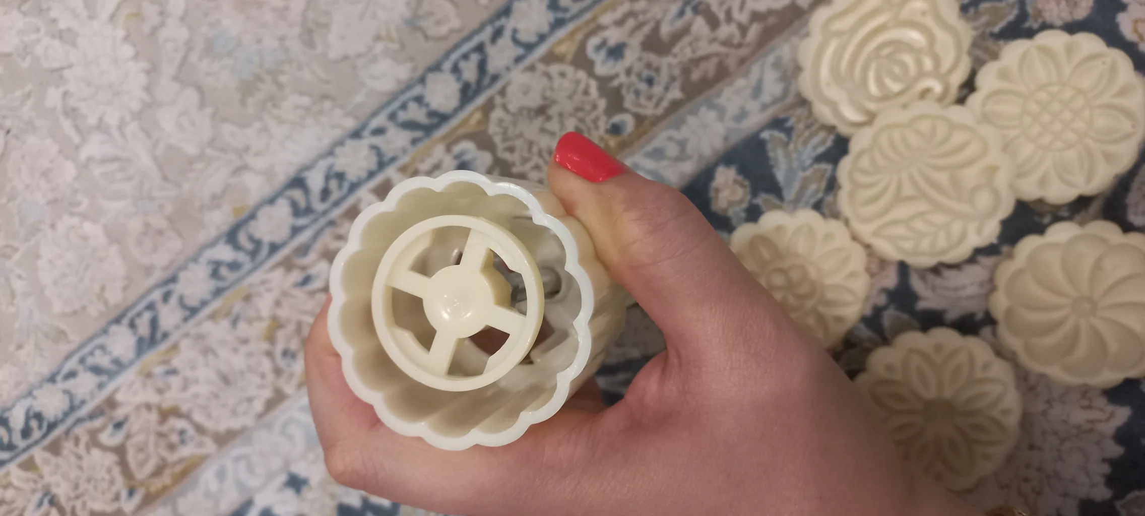 قالب شیرینی به گز مدل فشاری کلمپه مجموعه 7 عددی