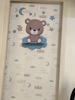 شلف دیواری اتاق کودک باروچین مدل خرس و ابر کد sh-30