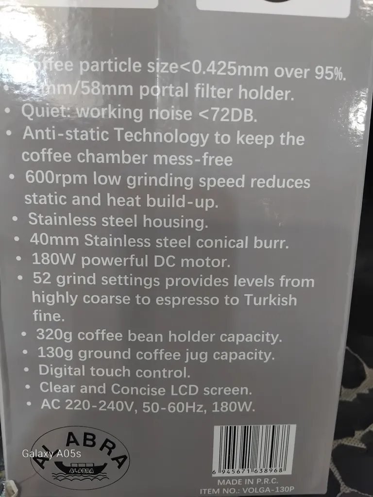 آسیاب قهوه ولگا مدل 130P