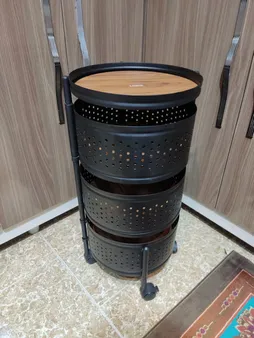 سبد سیب زمینی و پیاز ساین مدل گرد سه طبقه کد 443