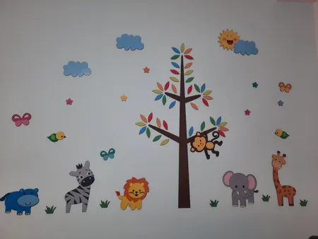 استیکر باروچین طرح حیوانات رنگارنگ جنگل