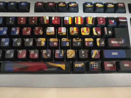 برچسب کیبورد طرح بارسلونا کد 22 با حروف فارسی