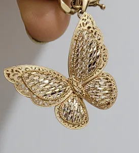 تجریه خرید آویز گردنبند طلا 18 عیار زنانه طلای مستجابی مدل پروانه فیوژن کد 65